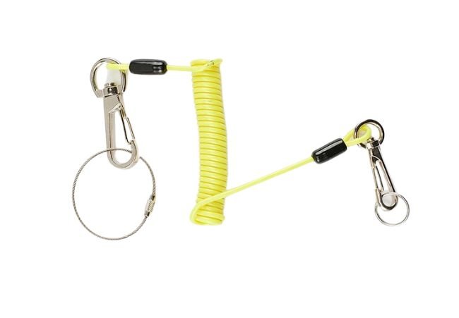 Retractable Fishing Stainless Wire Rope Inside Heavy Duty Coiled Lanyard With Lobster-4