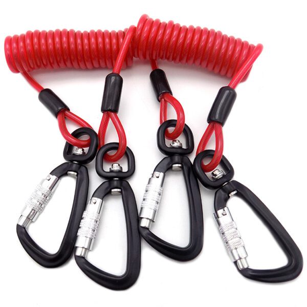 super heavy duty wire lanyards with screwgate carabiners for working at height